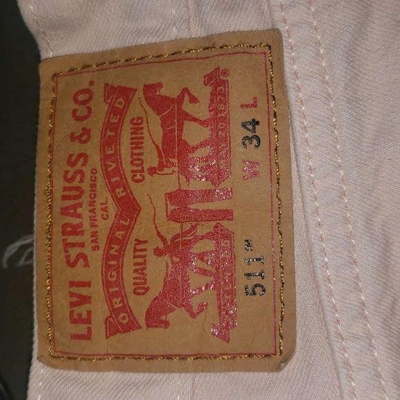 Levis 511 34 Longline Skinny High Rise Coral Pink Distressed Shorts - Picture 6 of 11